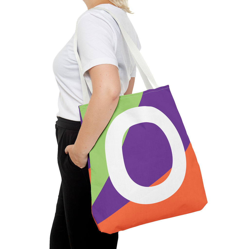 Monogram 'O' Colorblock Tote Bag — Personalized Initial O Shoulder Tote
