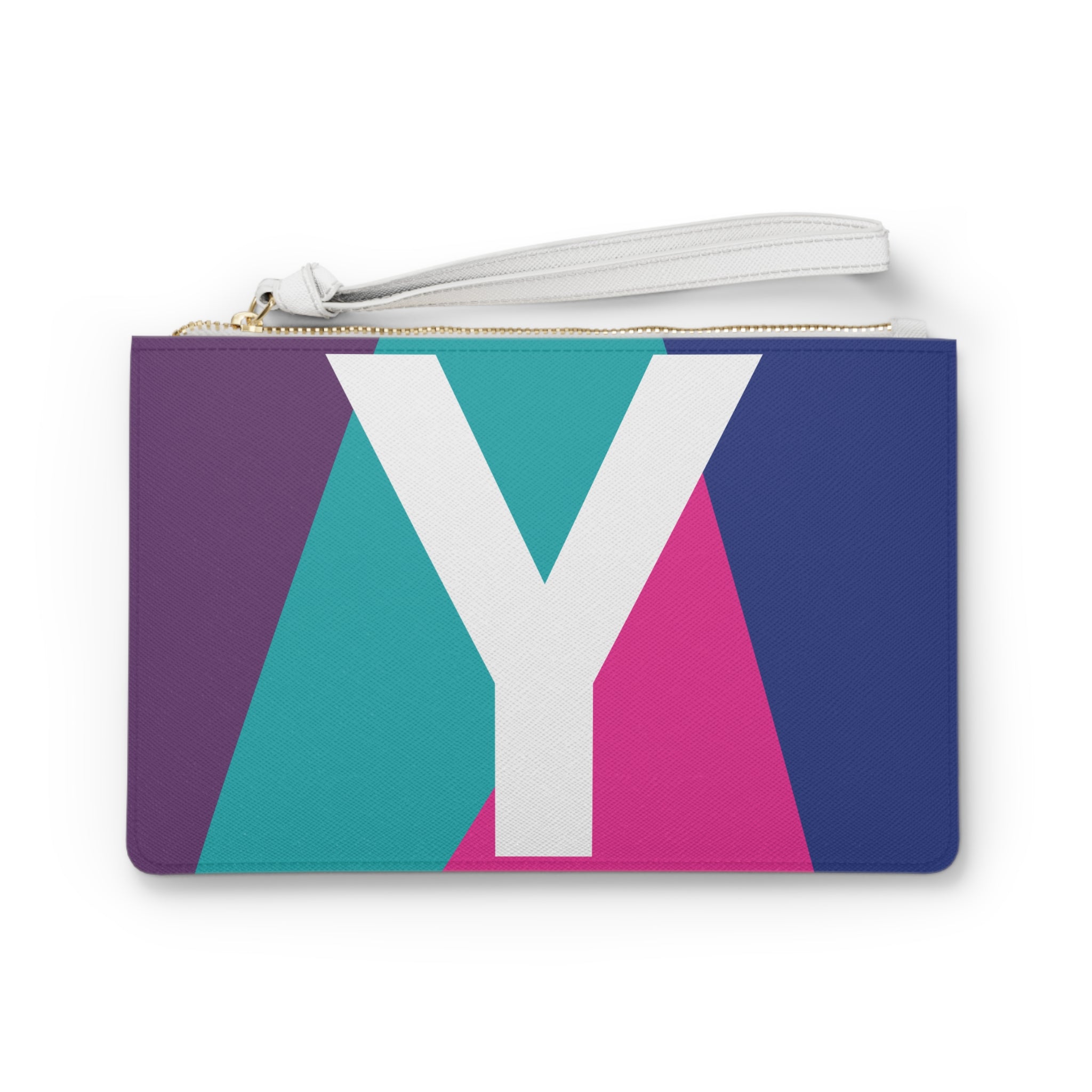 Monogram 'Y' Colorblock Clutch Bag — Bold Geometric Wristlet for Everyday & Gifts