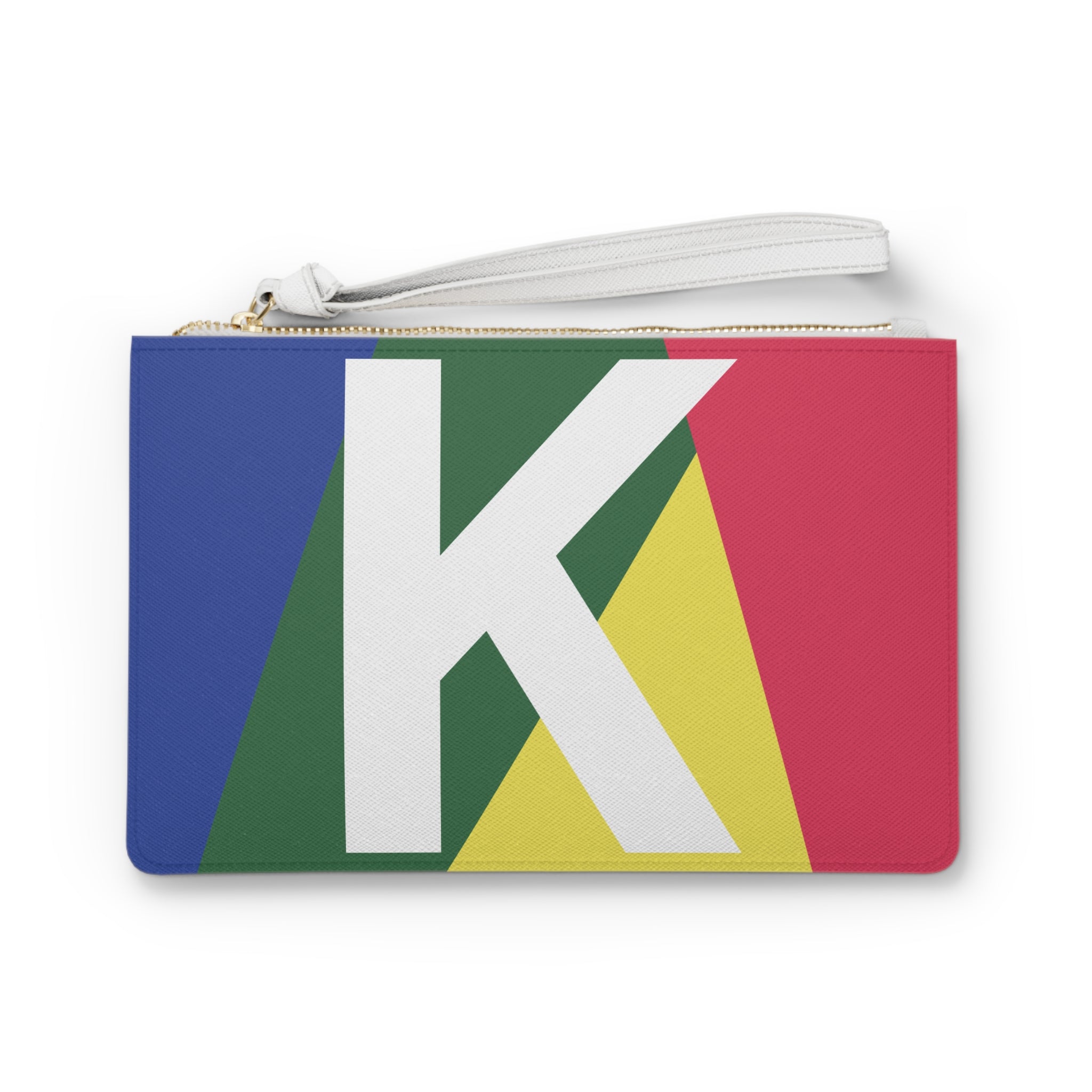 Monogram 'K' Colorblock Clutch Bag — Bold Geometric Wristlet for Everyday & Gifts