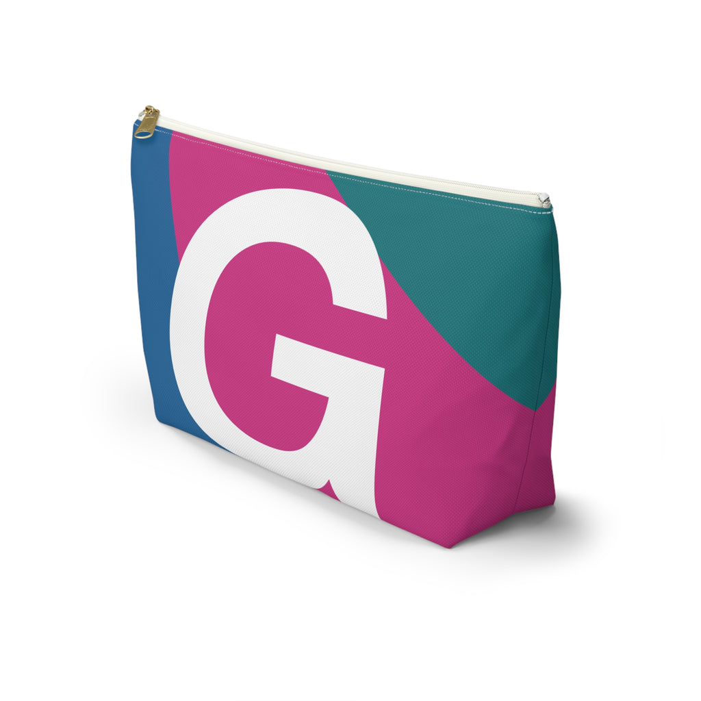Initials Colorblock Accessory Pouch — Monogram G T-Bottom Cosmetic Bag