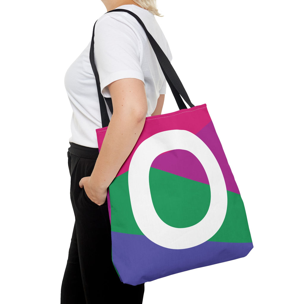 Monogram 'O' Colorblock Tote Bag — Personalized Initial O Shoulder Tote