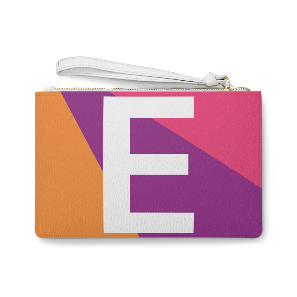 Monogram 'E' Colorblock Clutch Bag — Bold Geometric Wristlet for Everyday & Gifts