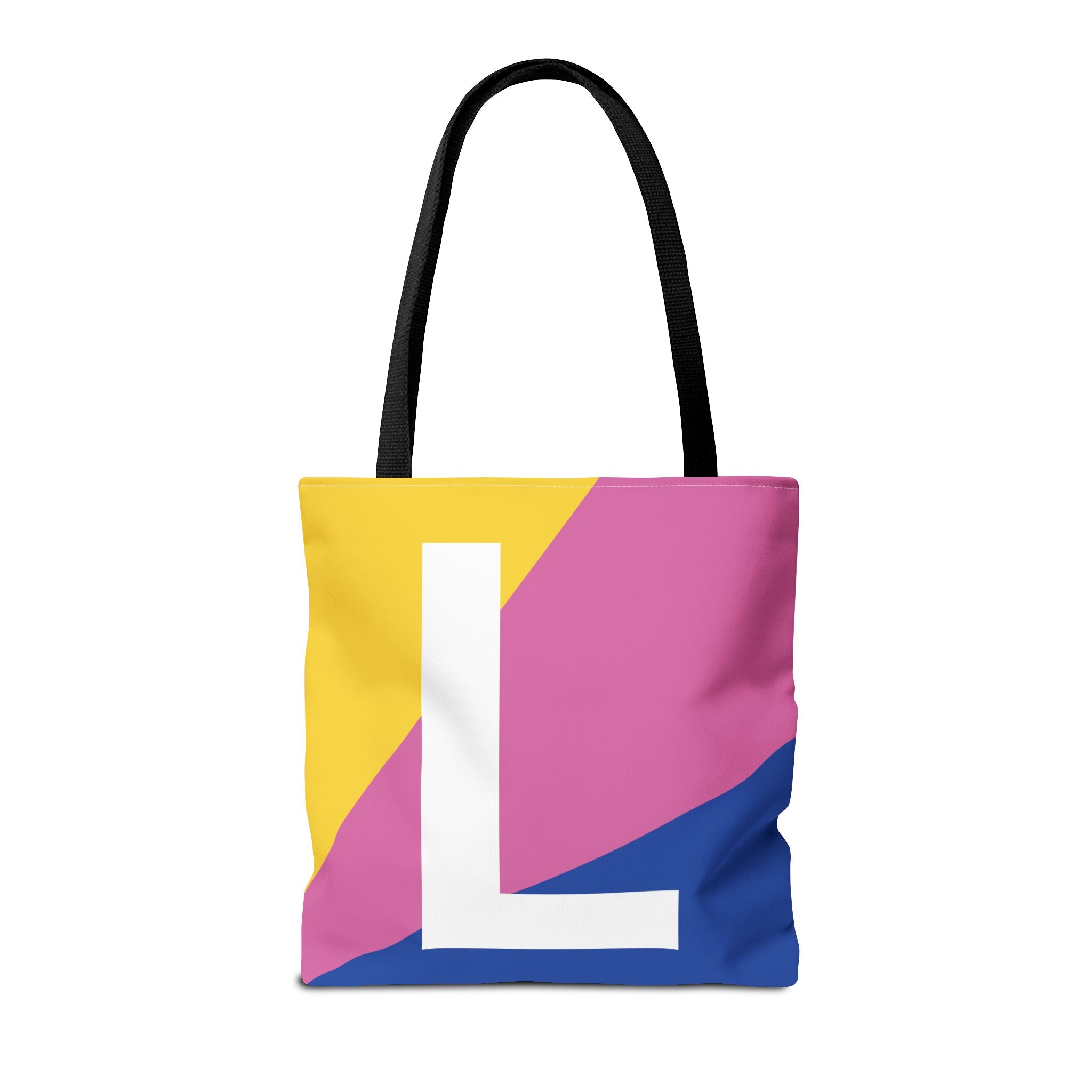Monogram 'L' Colorblock Tote Bag — Personalized Initial L Shoulder Tote