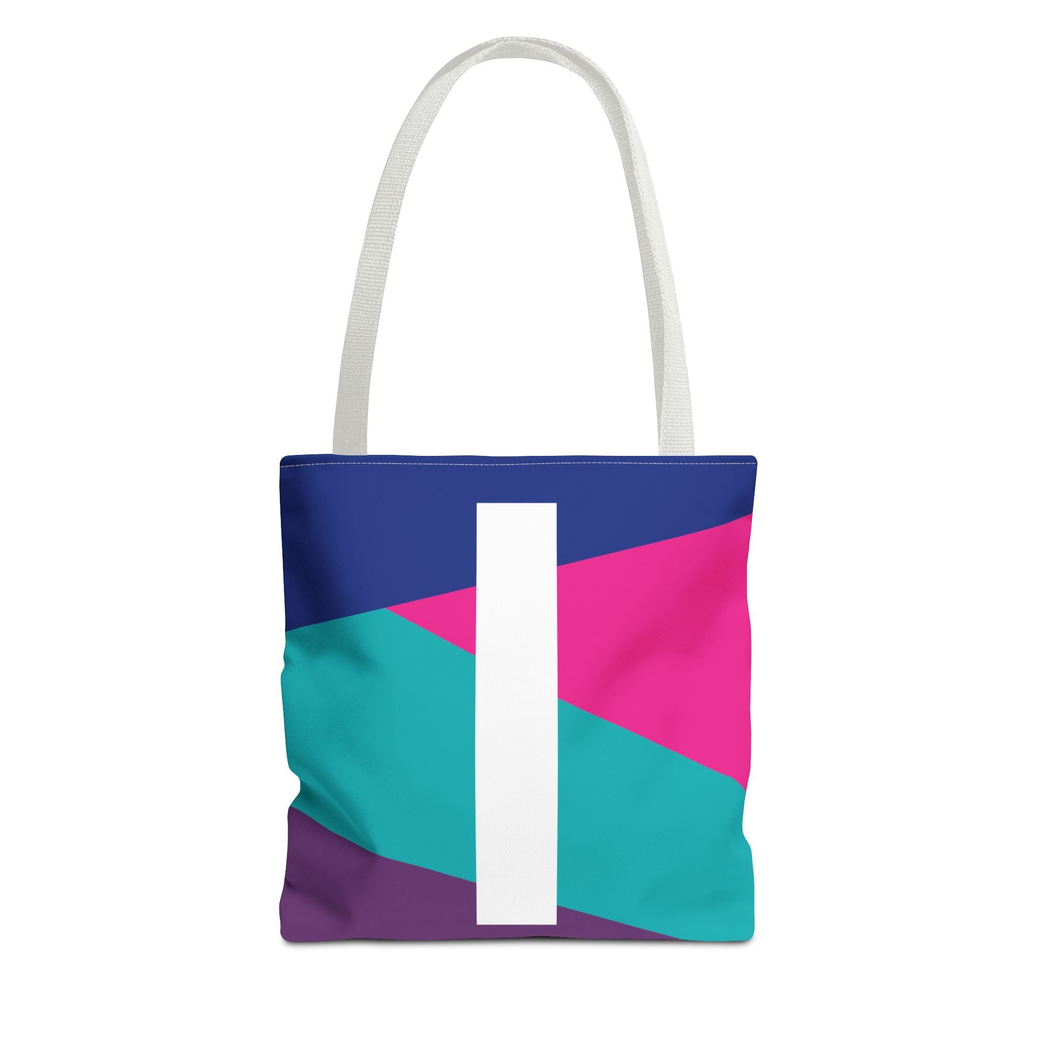 Monogram 'I' Colorblock Tote Bag — Personalized Initial I Shoulder Tote