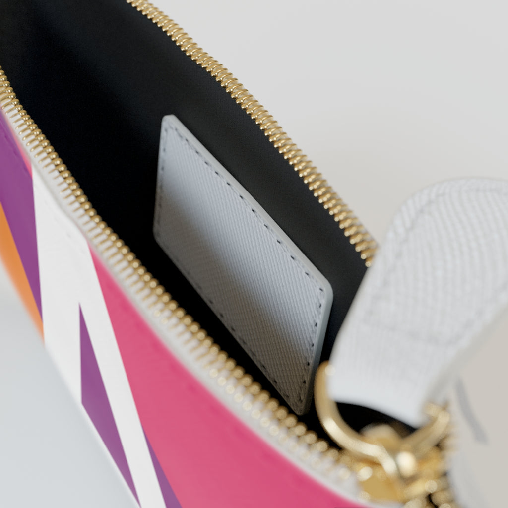 Initial A Mini Clutch — Colorblock Monogram Wristlet Wallet