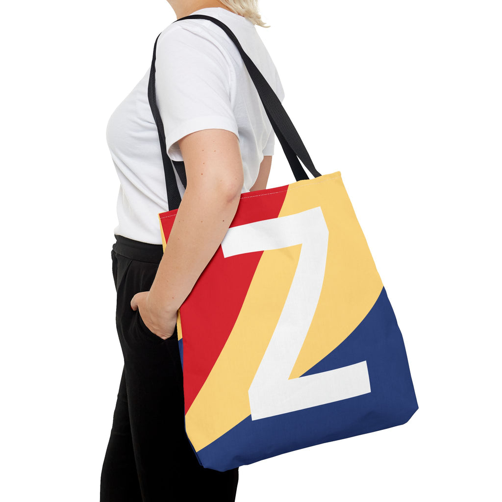 Monogram 'Z' Colorblock Tote Bag — Personalized Initial Z Shoulder Tote