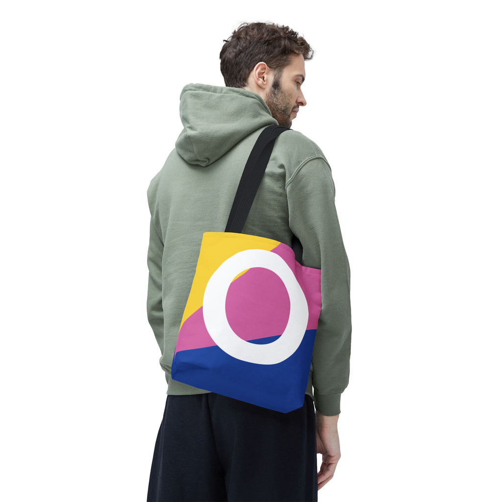Monogram 'O' Colorblock Tote Bag — Personalized Initial O Shoulder Tote