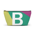 Initials Colorblock Accessory Pouch — Monogram B T-Bottom Cosmetic Bag