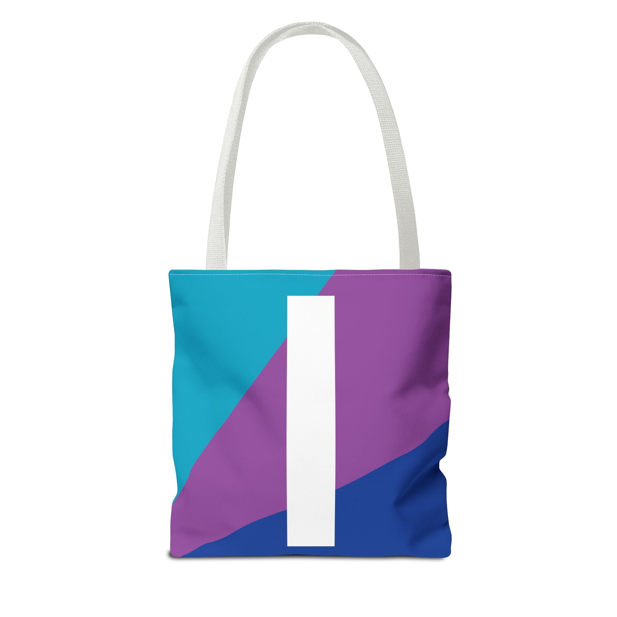 Monogram 'I' Colorblock Tote Bag — Personalized Initial I Shoulder Tote