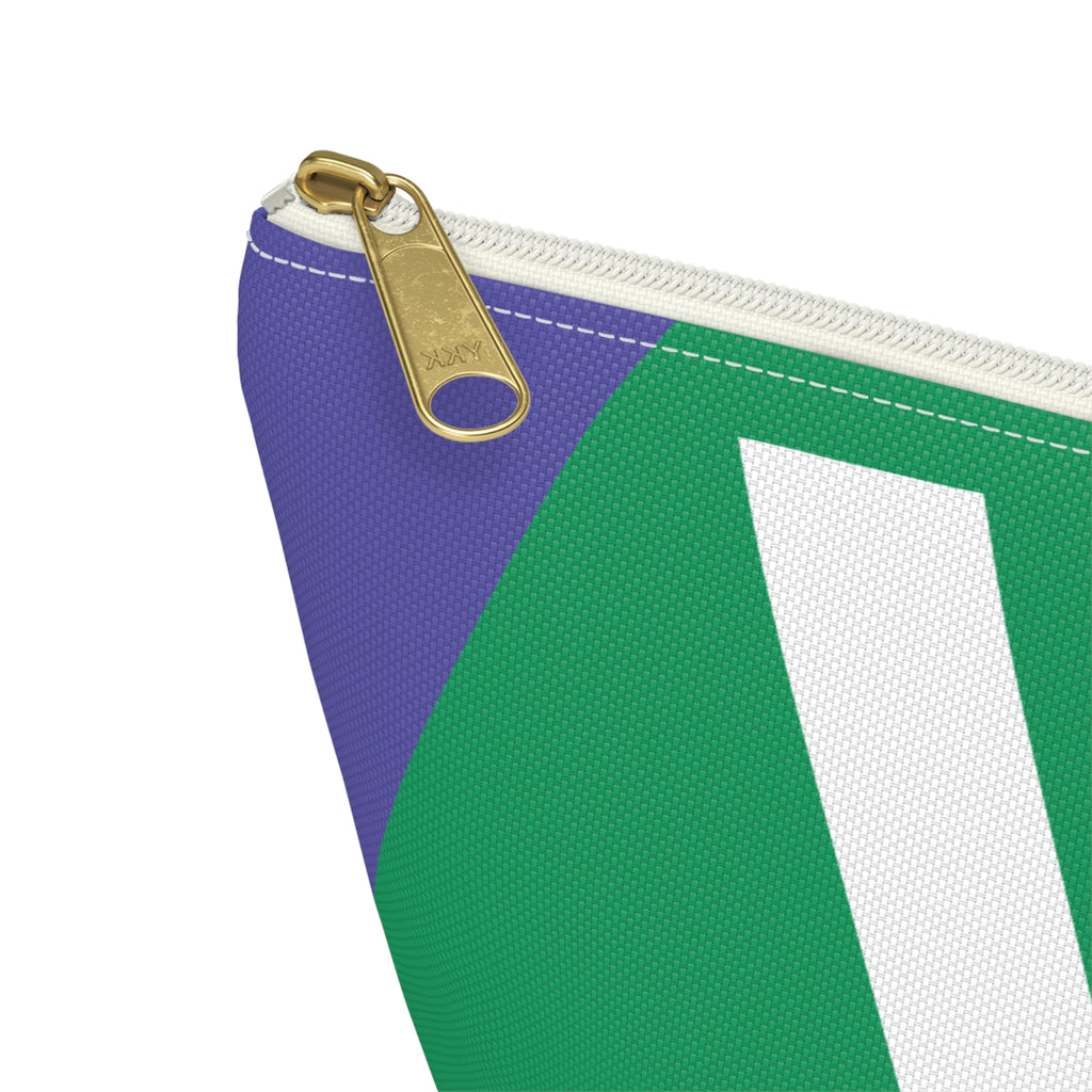 Initials Colorblock Accessory Pouch — Monogram V T-Bottom Cosmetic Bag