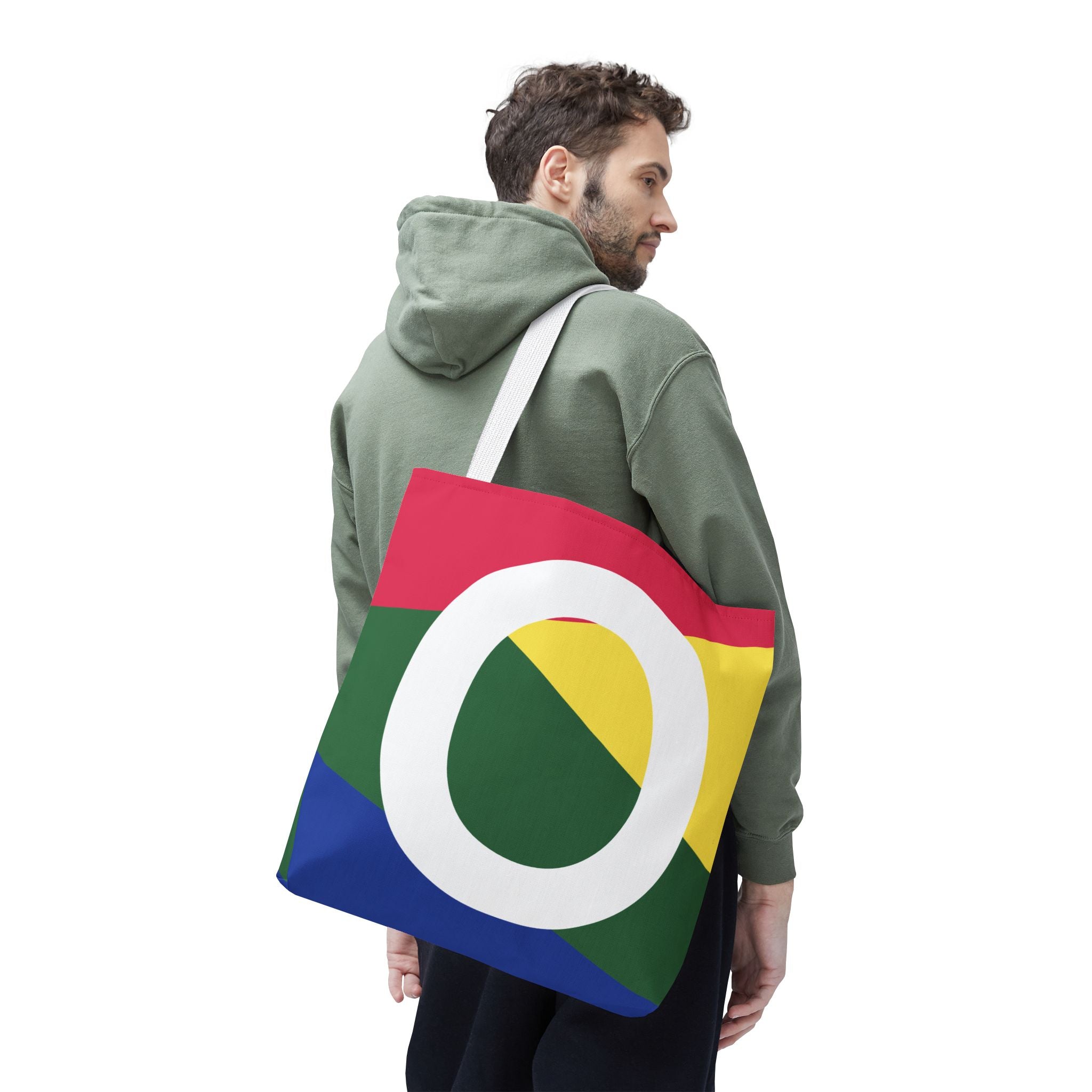 Monogram 'O' Colorblock Tote Bag — Personalized Initial O Shoulder Tote