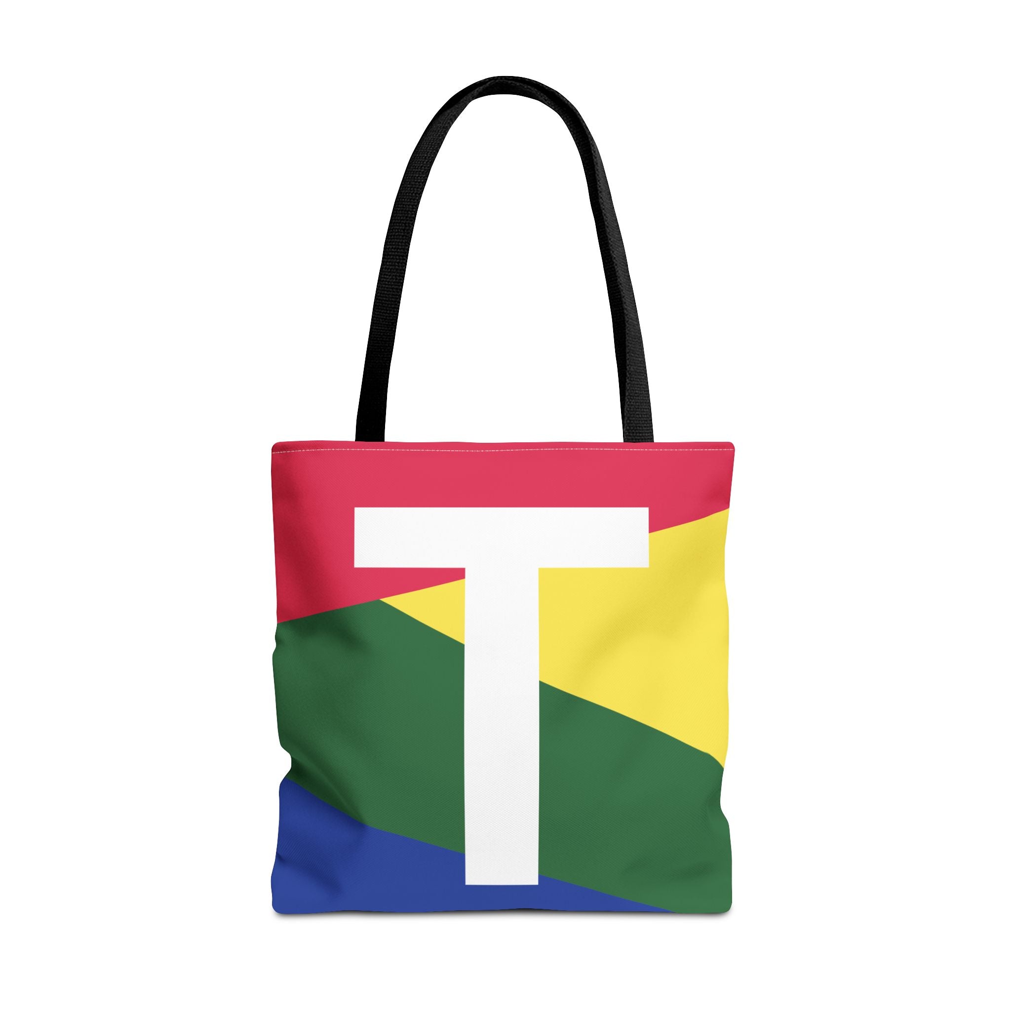 Monogram 'T' Colorblock Tote Bag — Personalized Initial T Shoulder Tote