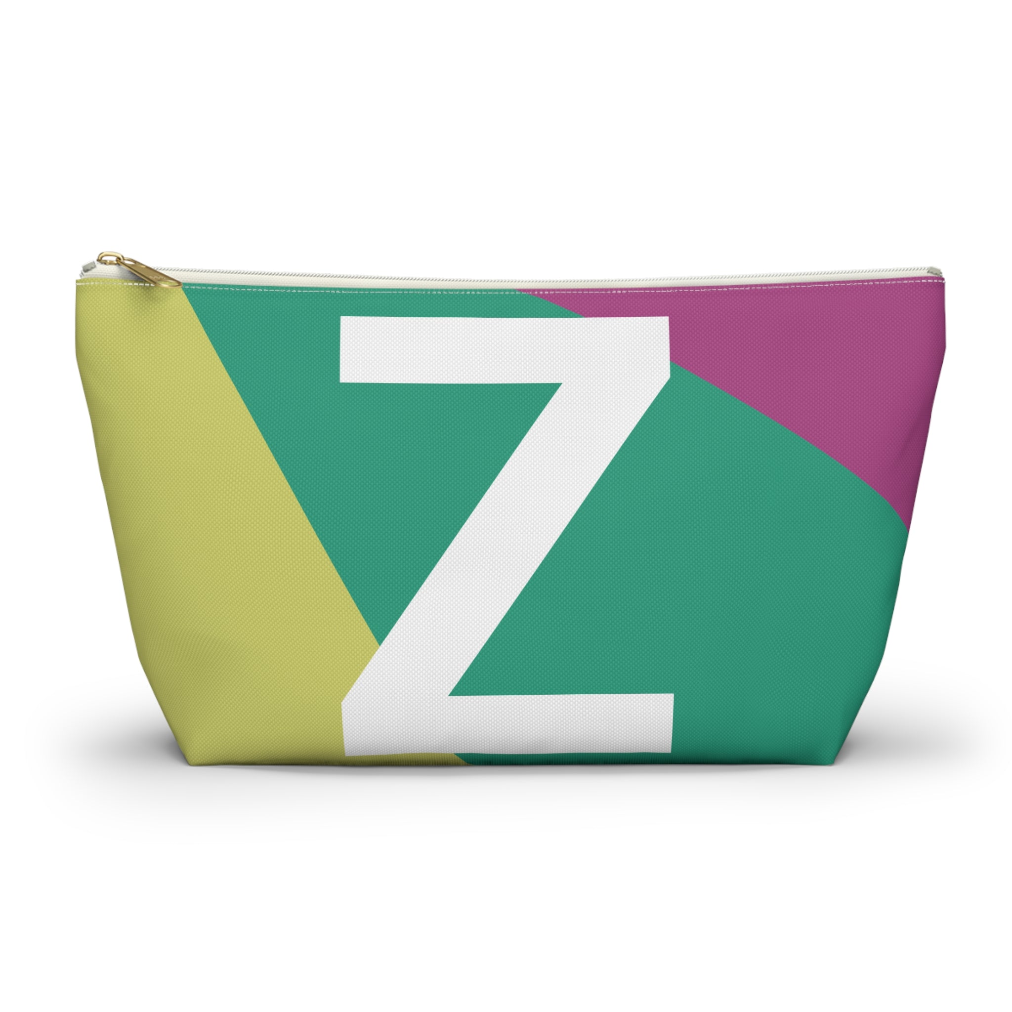 Initials Colorblock Accessory Pouch — Monogram Z T-Bottom Cosmetic Bag