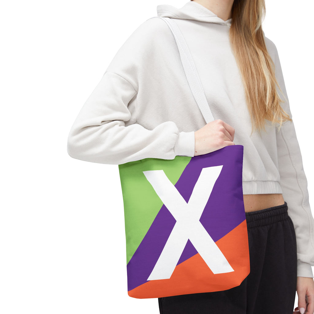 Monogram 'X' Colorblock Tote Bag — Personalized Initial X Shoulder Tote