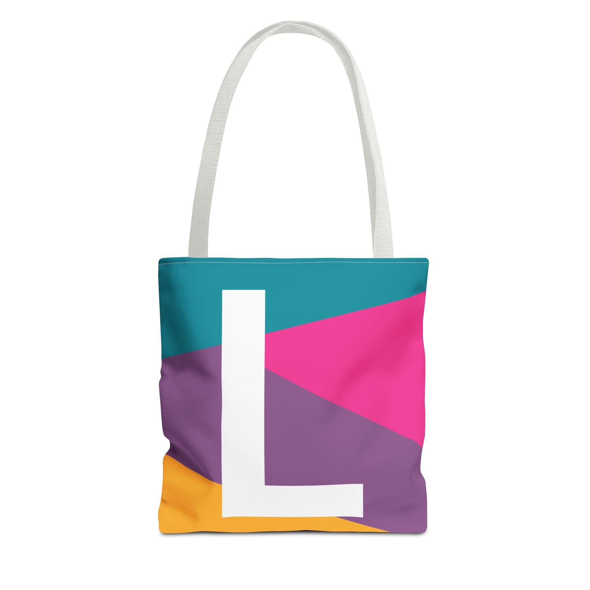 Monogram 'L' Colorblock Tote Bag — Personalized Initial L Shoulder Tote