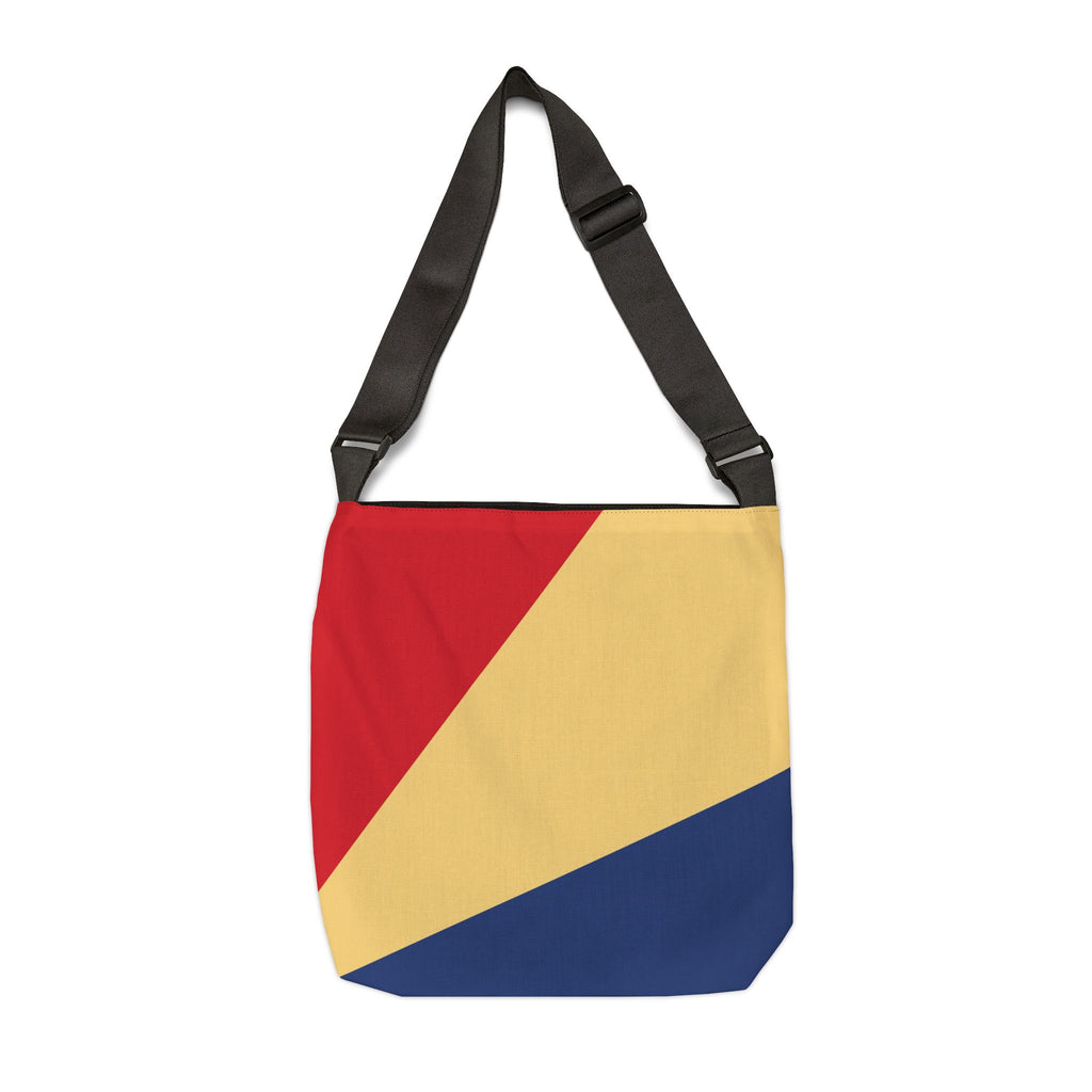 Colorblock Geometric Tote Bag — Adjustable Strap, Bright Abstract Pattern