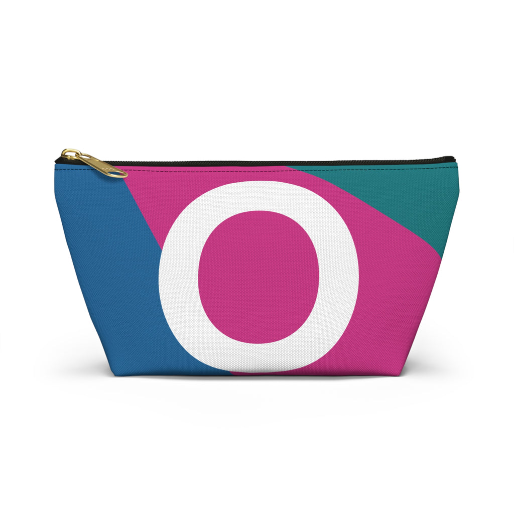 Initials Colorblock Accessory Pouch — Monogram O T-Bottom Cosmetic Bag