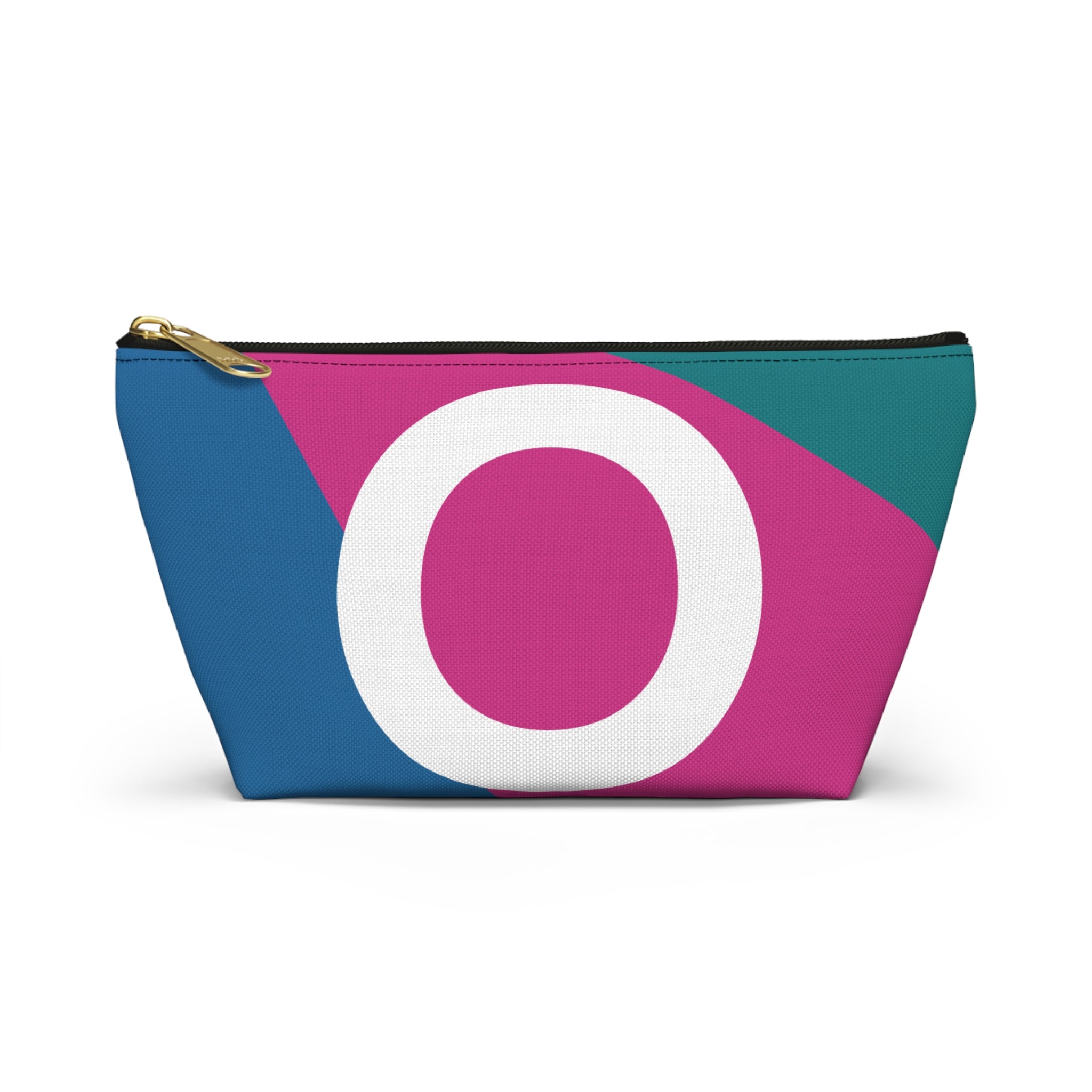 Initials Colorblock Accessory Pouch — Monogram O T-Bottom Cosmetic Bag