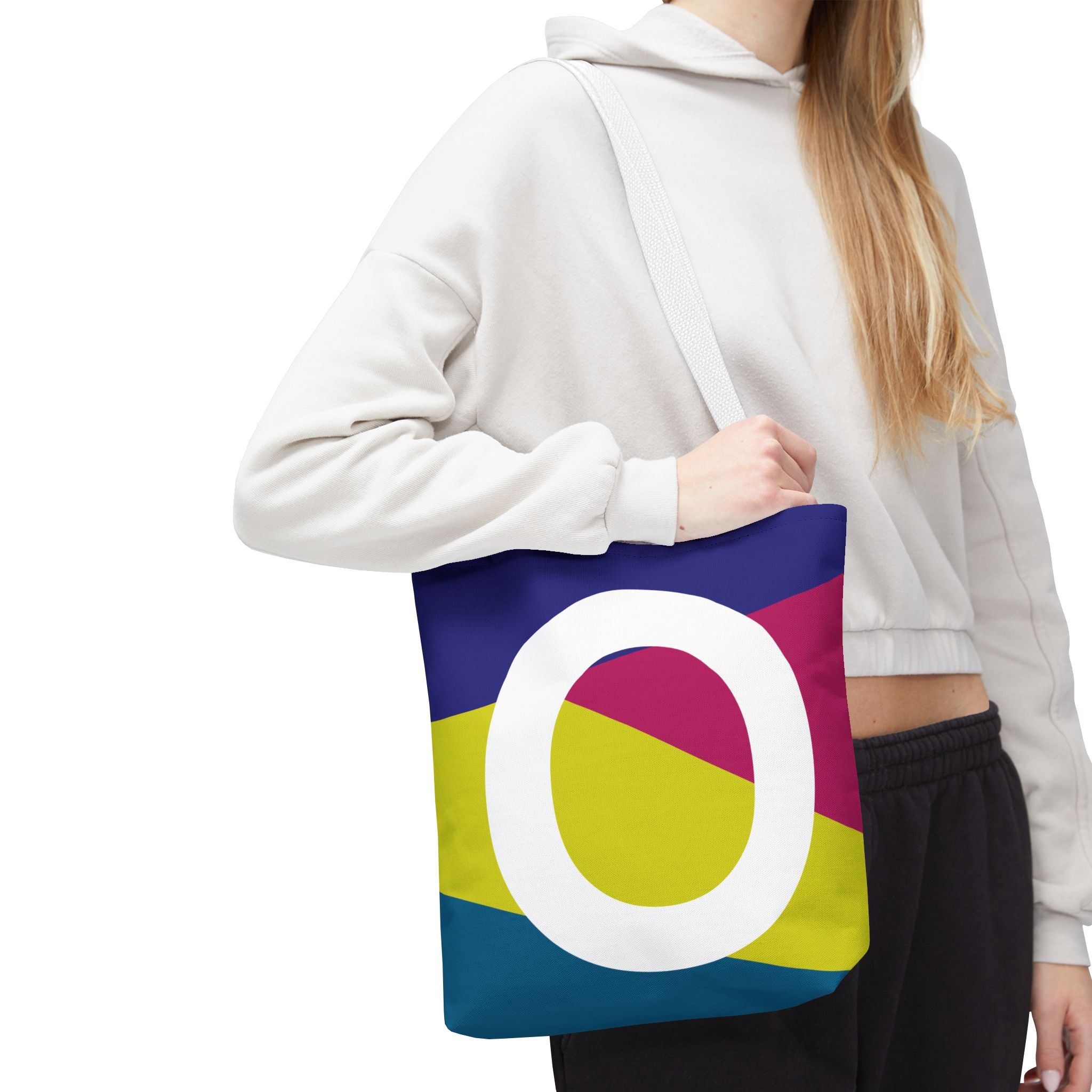 Monogram 'O' Colorblock Tote Bag — Personalized Initial O Shoulder Tote