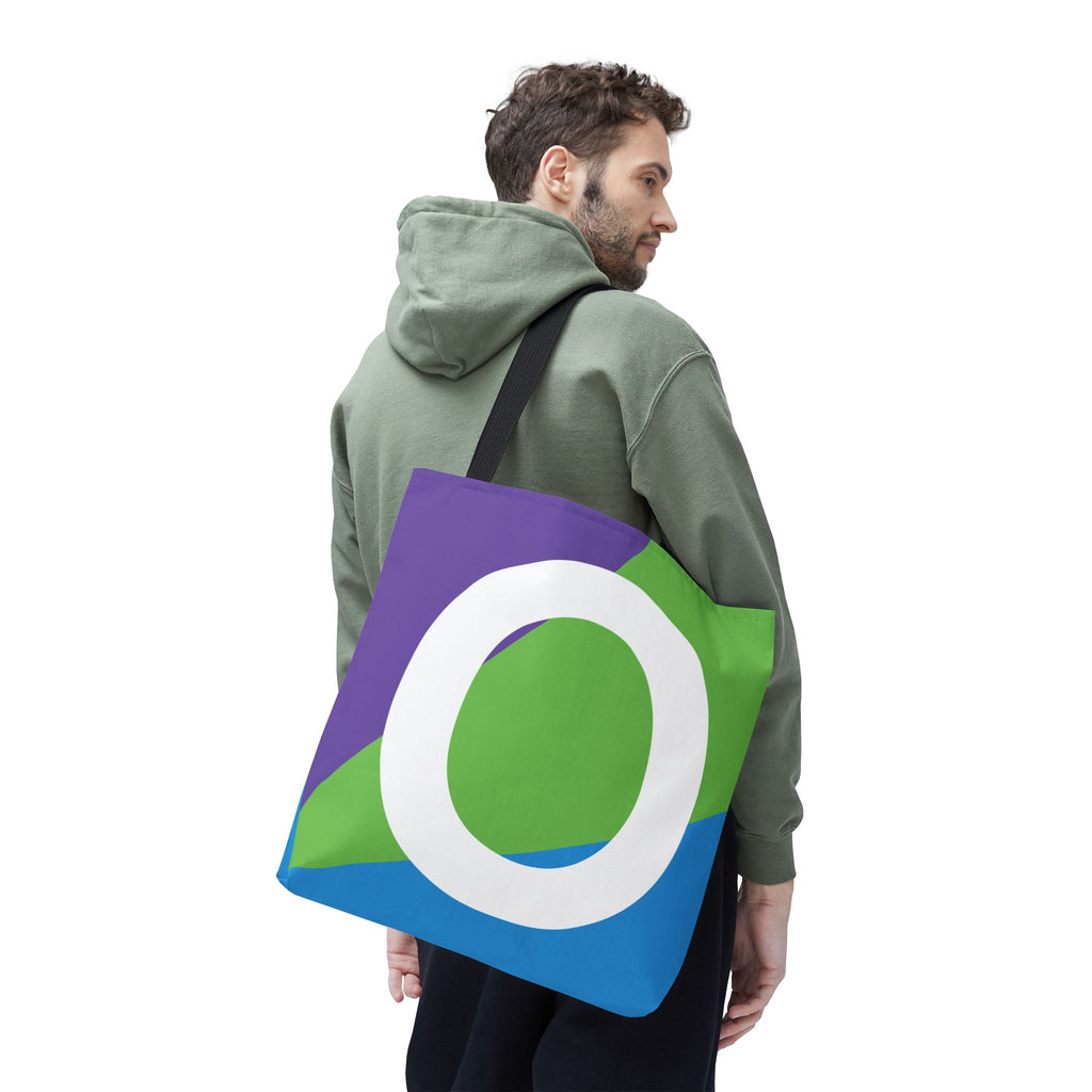 Monogram 'O' Colorblock Tote Bag — Personalized Initial O Shoulder Tote