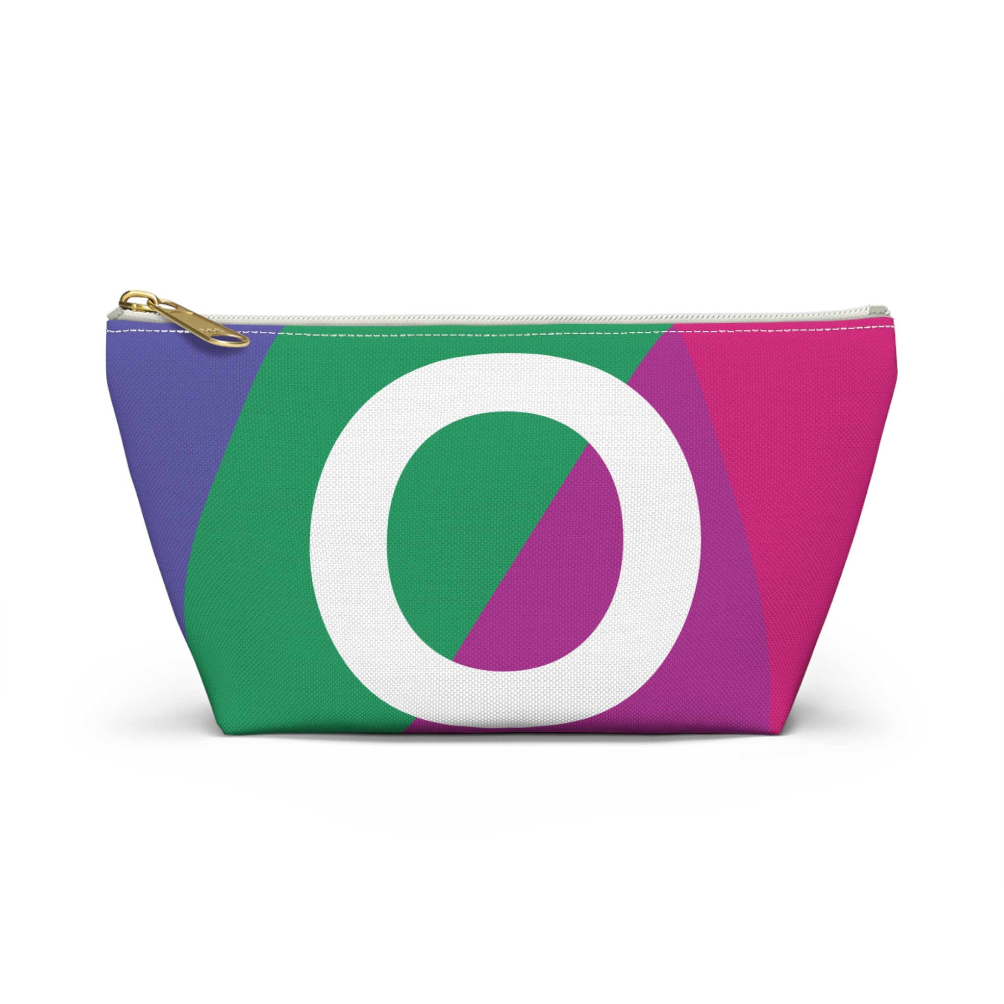 Initials Colorblock Accessory Pouch — Monogram O T-Bottom Cosmetic Bag