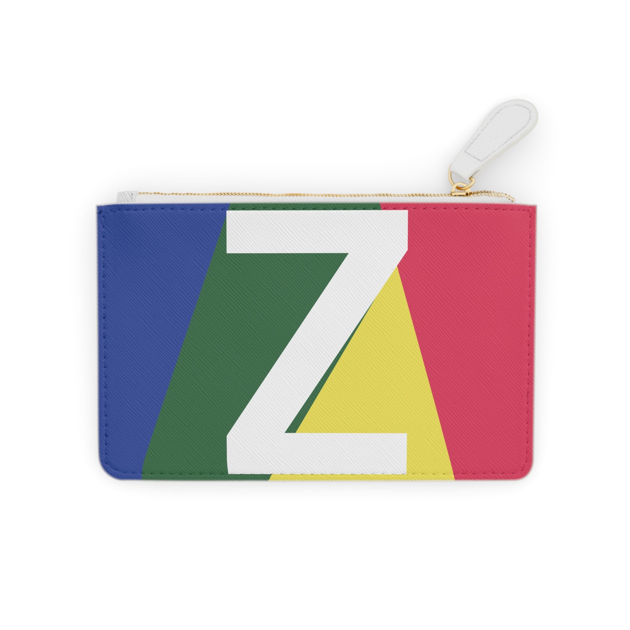 Initial Z Mini Clutch — Colorblock Monogram Wristlet Wallet