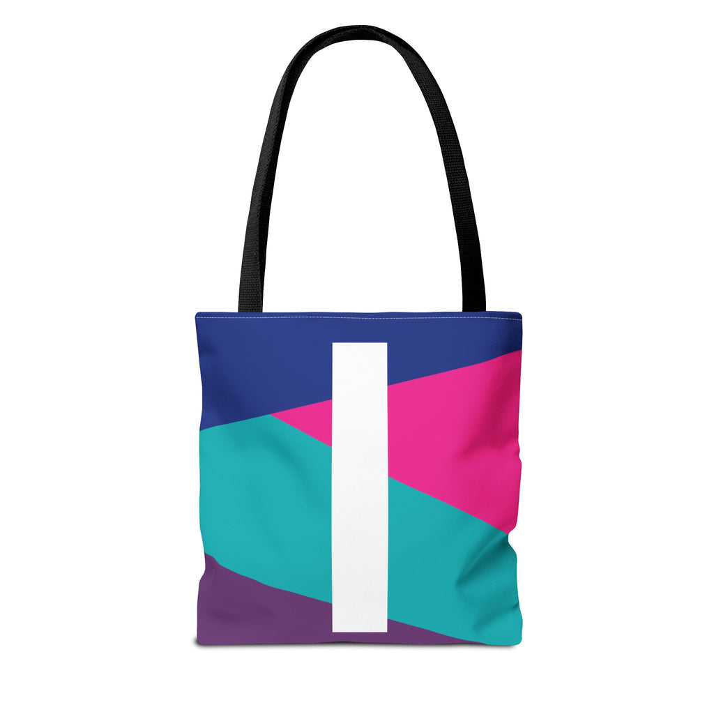Monogram 'I' Colorblock Tote Bag — Personalized Initial I Shoulder Tote