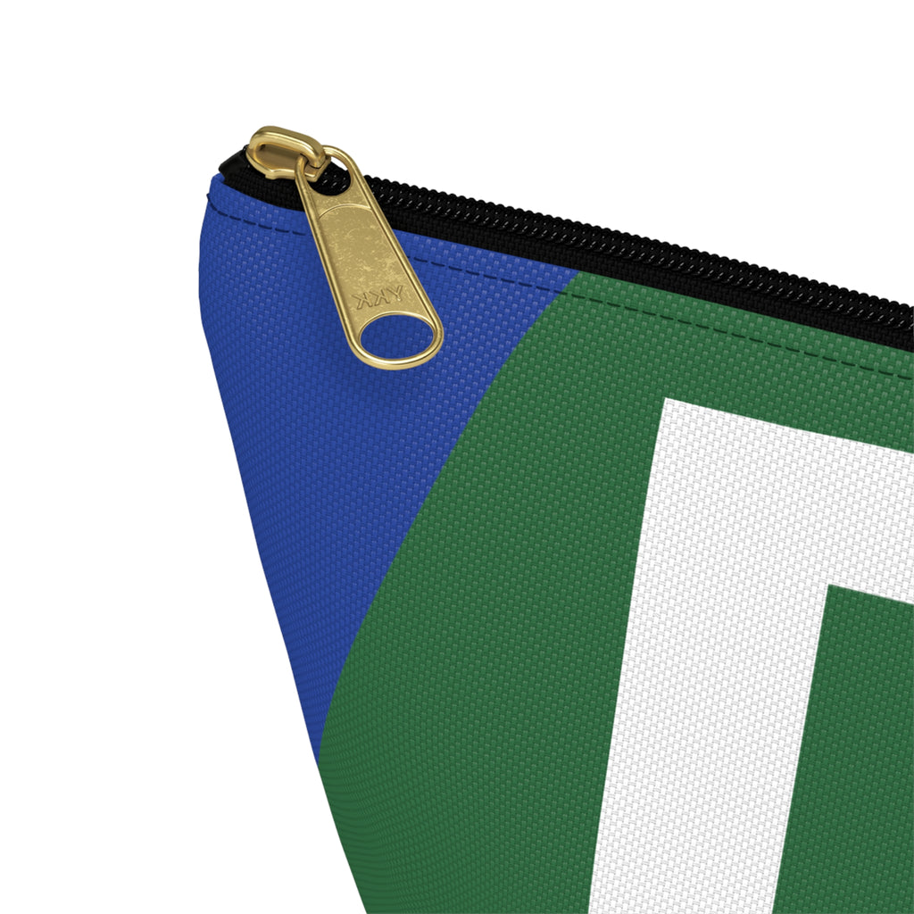 Initials Colorblock Accessory Pouch — Monogram D T-Bottom Cosmetic Bag