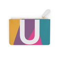Initial U Mini Clutch — Colorblock Monogram Wristlet Wallet