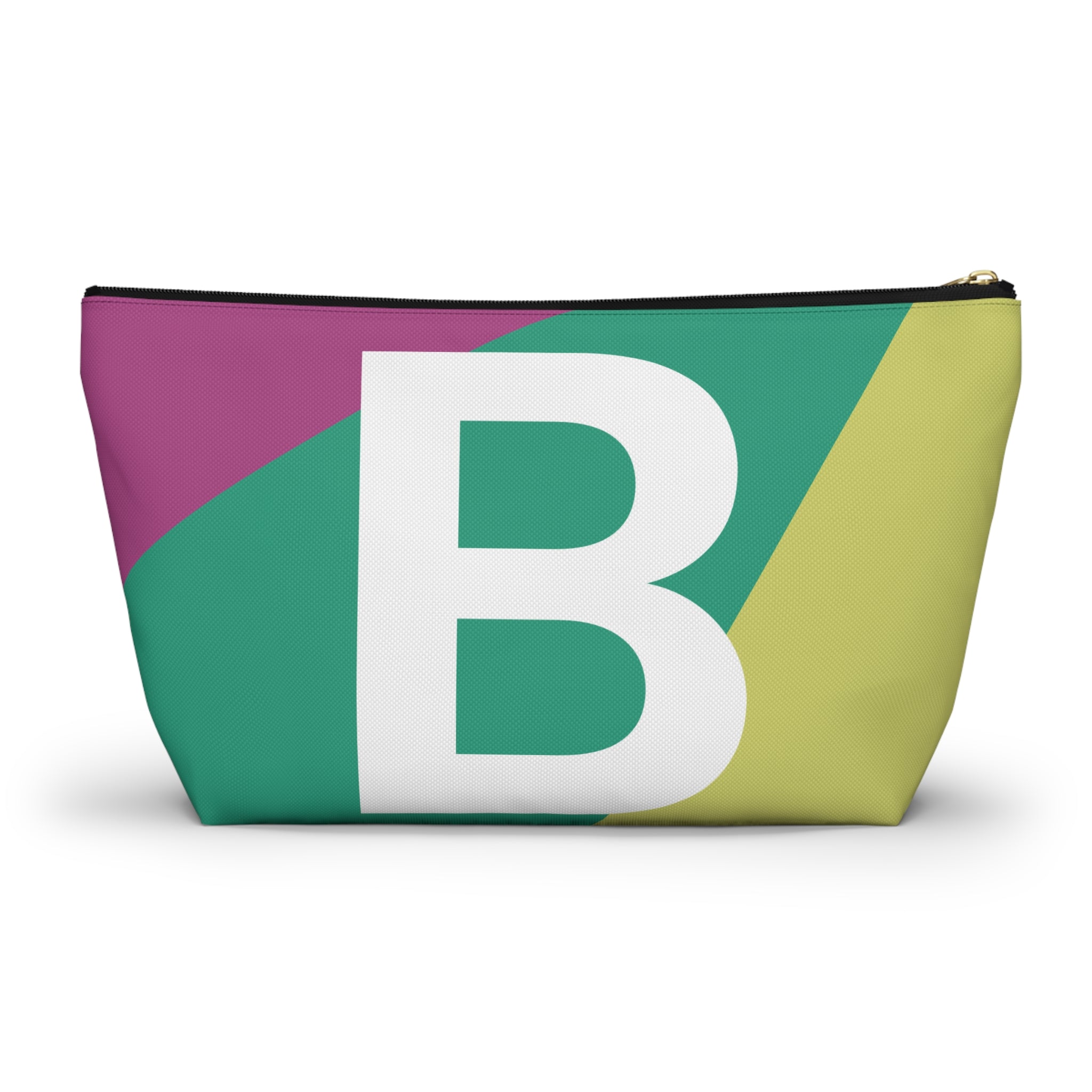 Initials Colorblock Accessory Pouch — Monogram B T-Bottom Cosmetic Bag