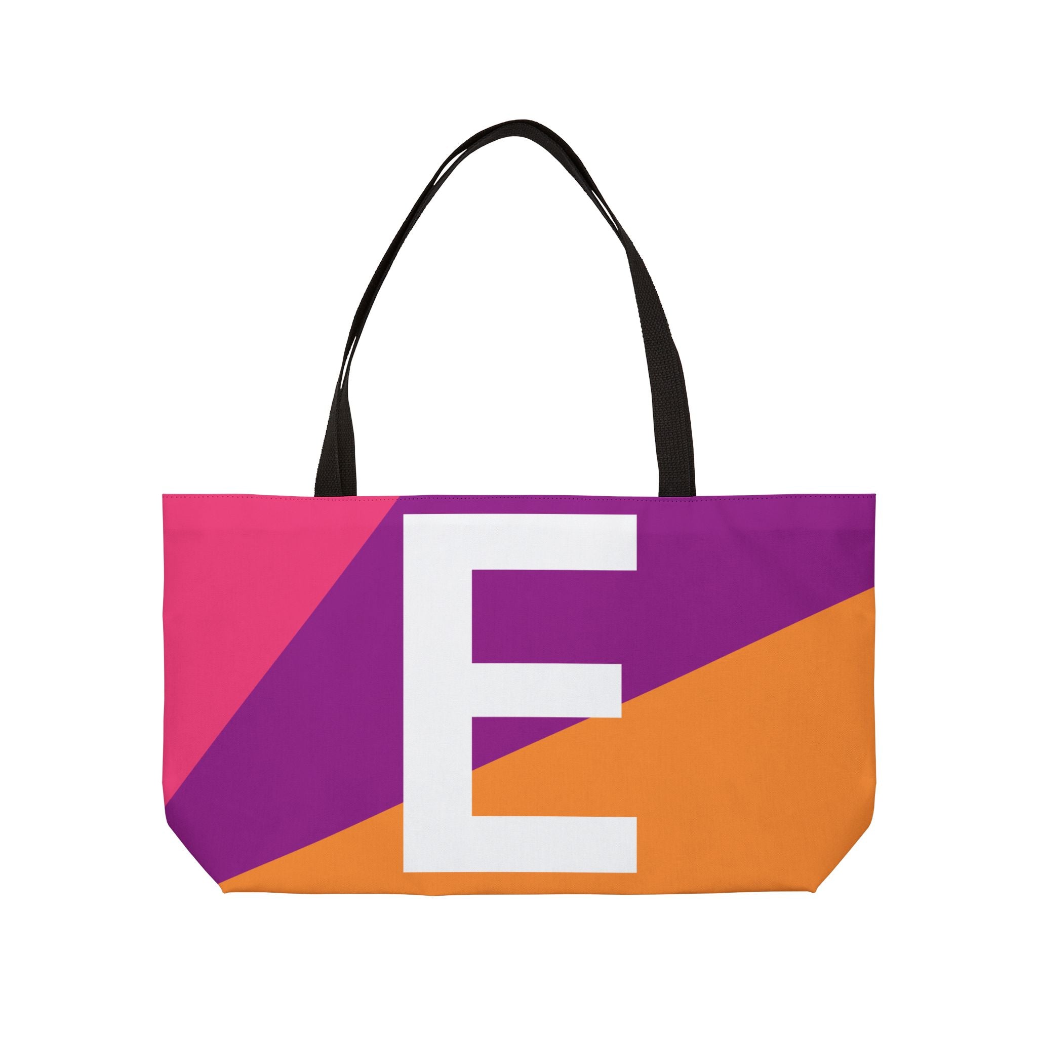 Personalized 'E' Colorblock Tote Bag — Monogram Weekender Tote