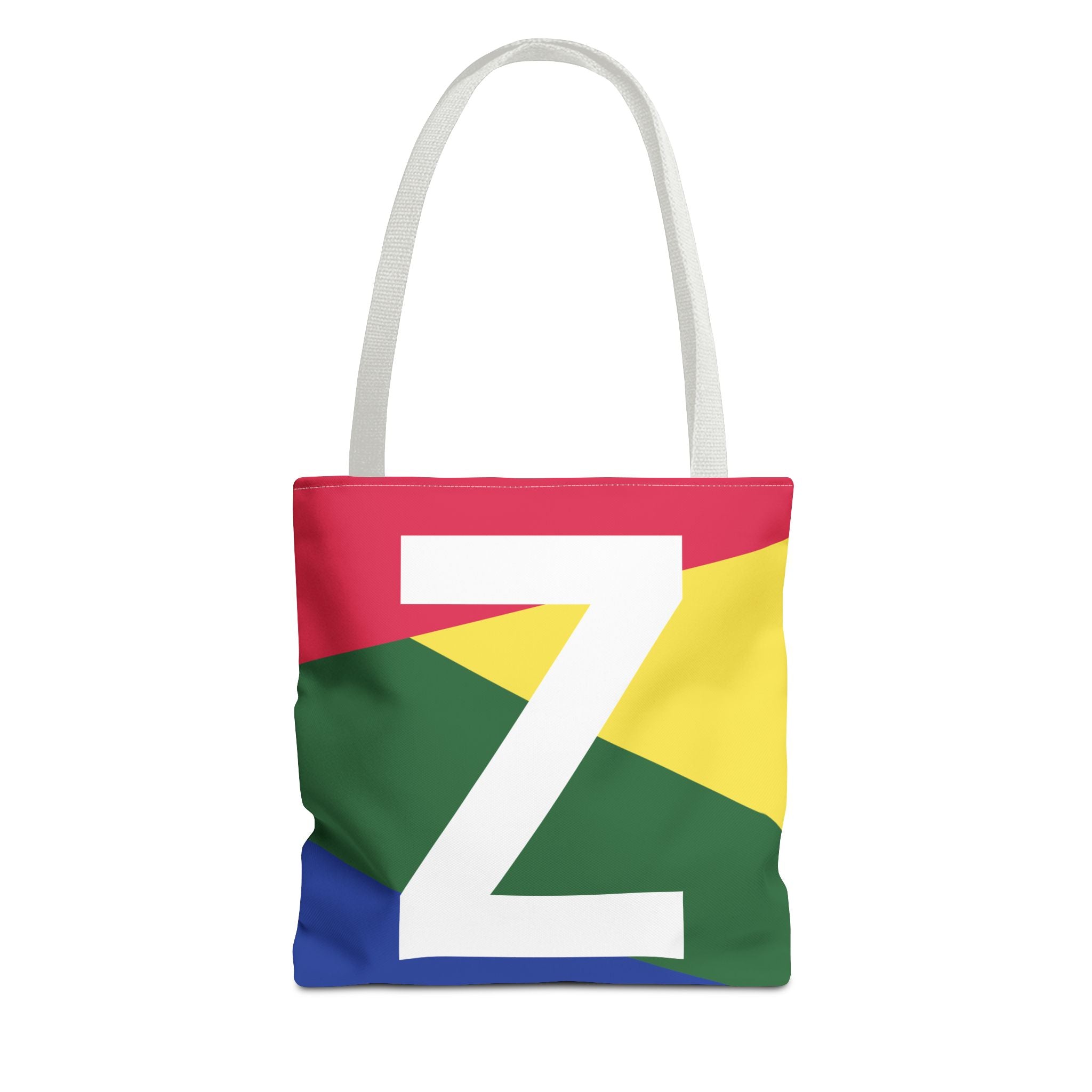 Monogram 'Z' Colorblock Tote Bag — Personalized Initial Z Shoulder Tote