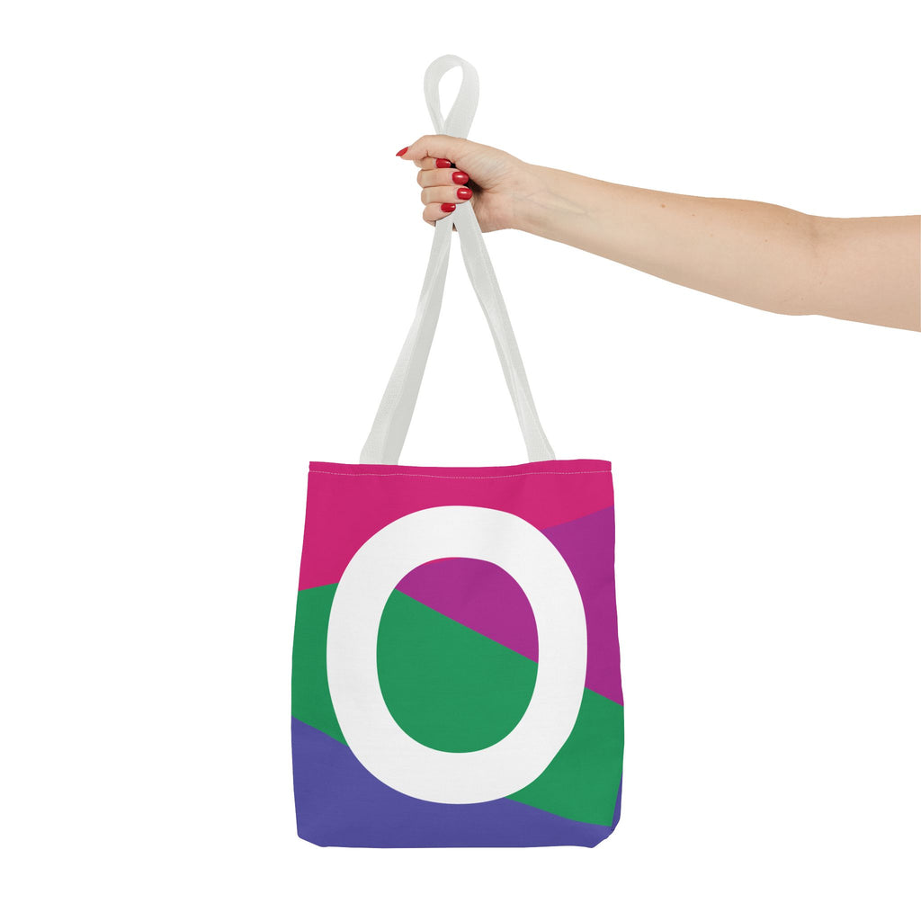 Monogram 'O' Colorblock Tote Bag — Personalized Initial O Shoulder Tote