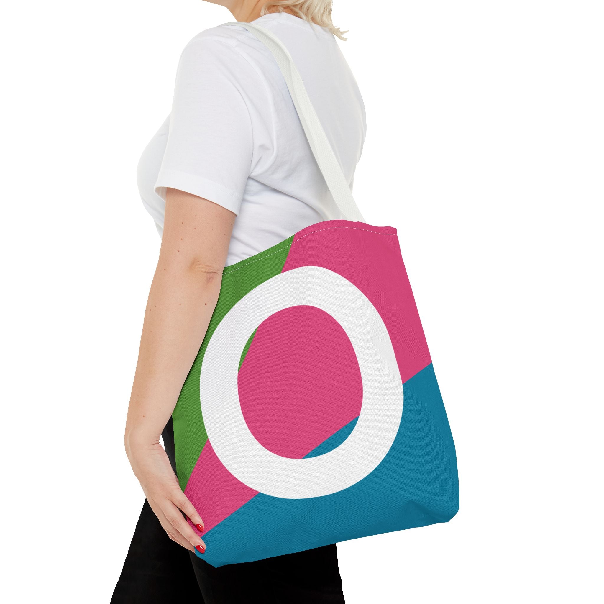 Monogram 'O' Colorblock Tote Bag — Personalized Initial O Shoulder Tote