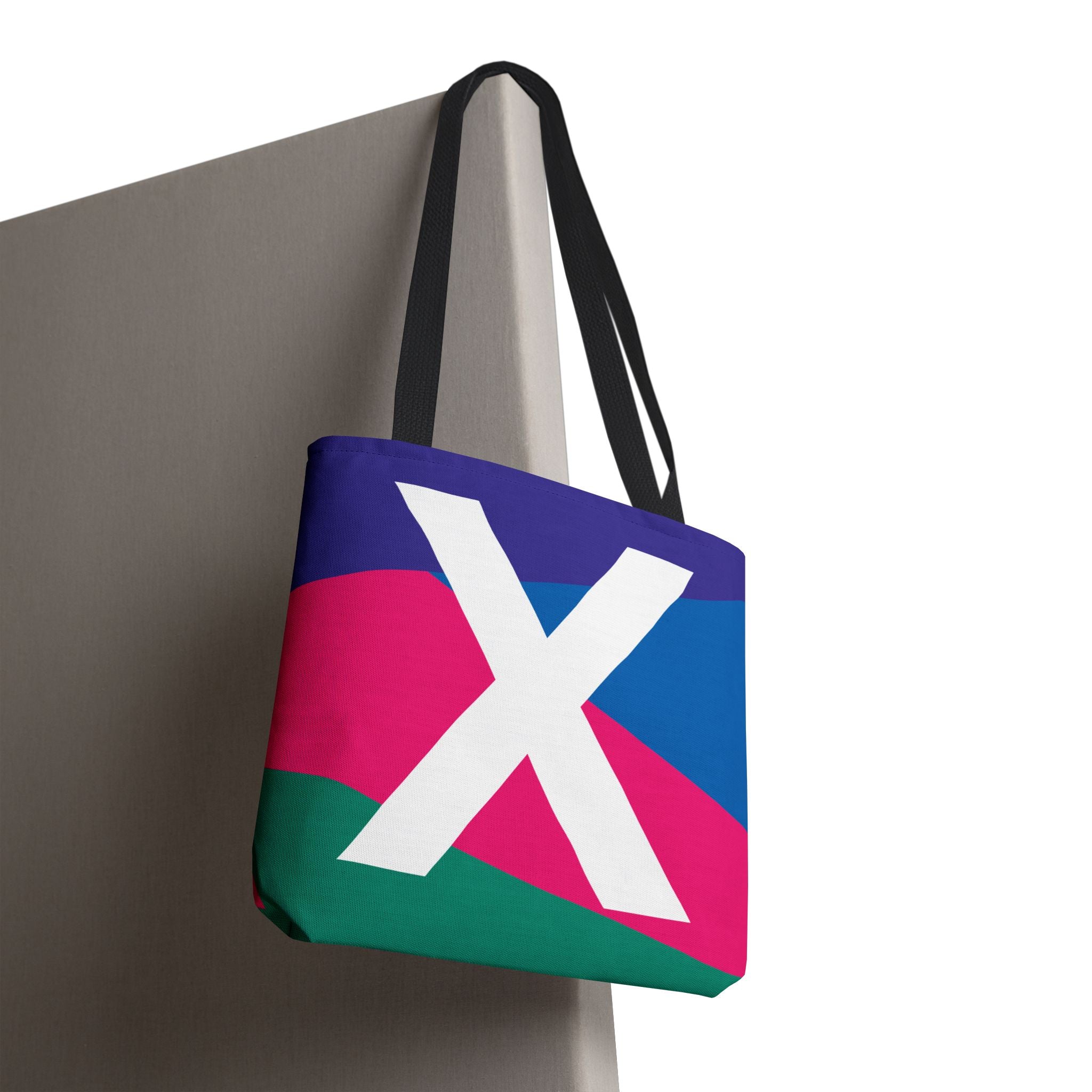 Monogram 'X' Colorblock Tote Bag — Personalized Initial X Shoulder Tote