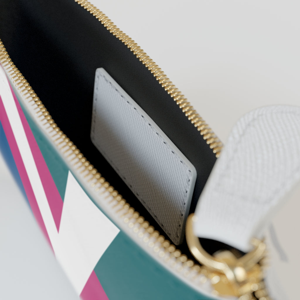 Initial Y Mini Clutch — Colorblock Monogram Wristlet Wallet
