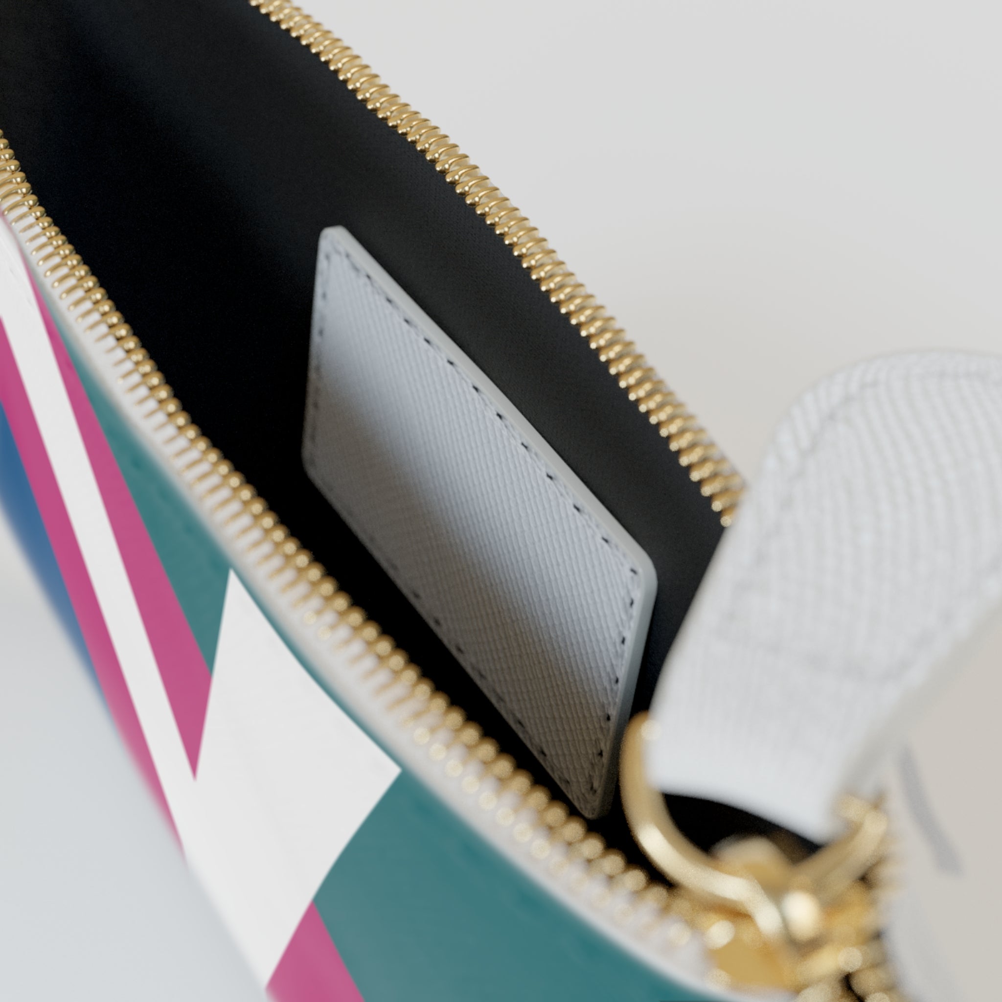 Initial Y Mini Clutch — Colorblock Monogram Wristlet Wallet