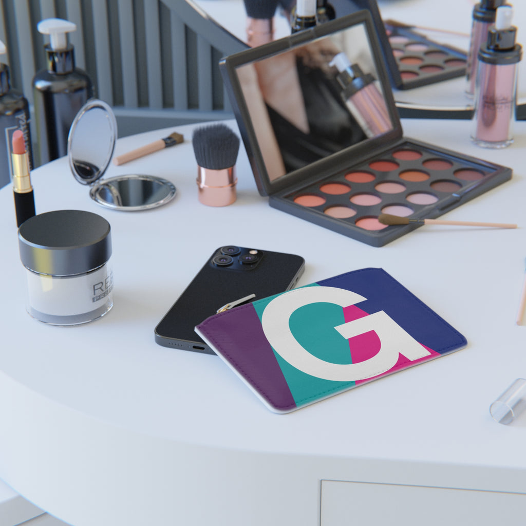 Initial G Mini Clutch — Colorblock Monogram Wristlet Wallet