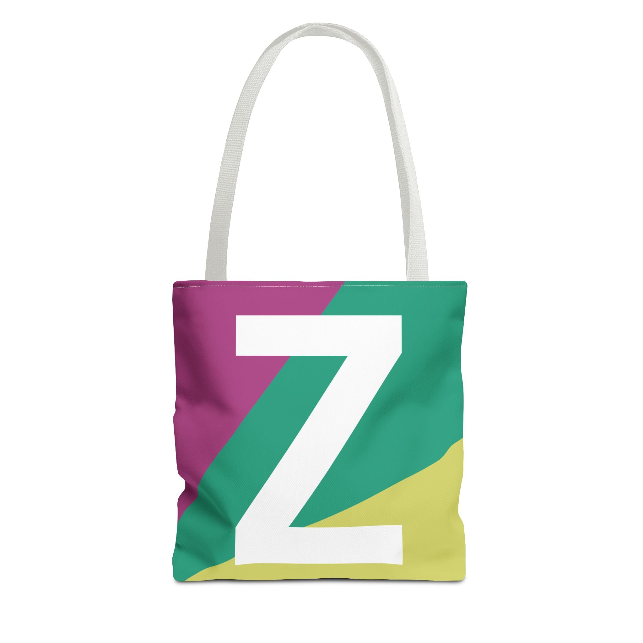 Monogram 'Z' Colorblock Tote Bag — Personalized Initial Z Shoulder Tote