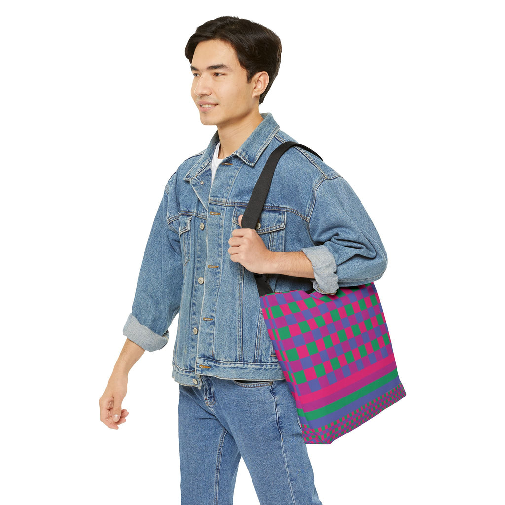 Colorblock Geometric Tote Bag