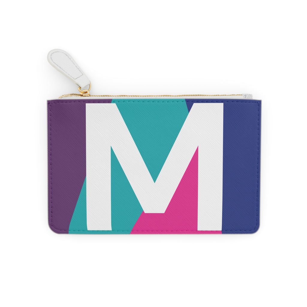 Initial M Mini Clutch — Colorblock Monogram Wristlet Wallet