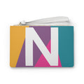 Monogram 'N' Colorblock Clutch Bag — Bold Geometric Wristlet for Everyday & Gifts