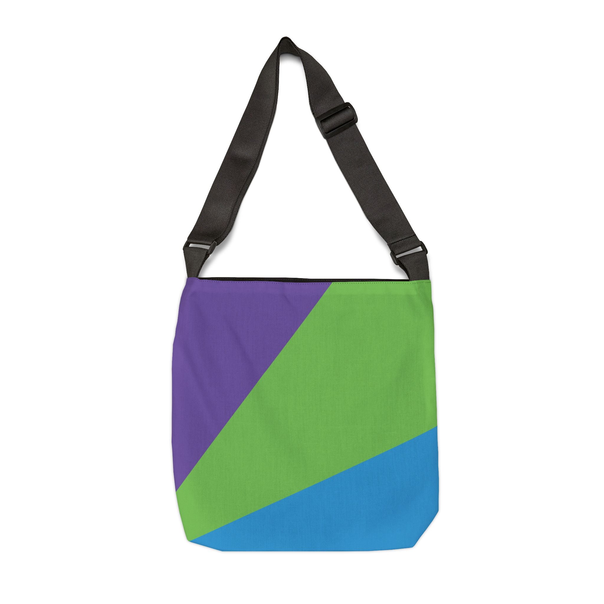 Colorblock Geometric Tote Bag — Adjustable Strap, Bright Abstract Pattern