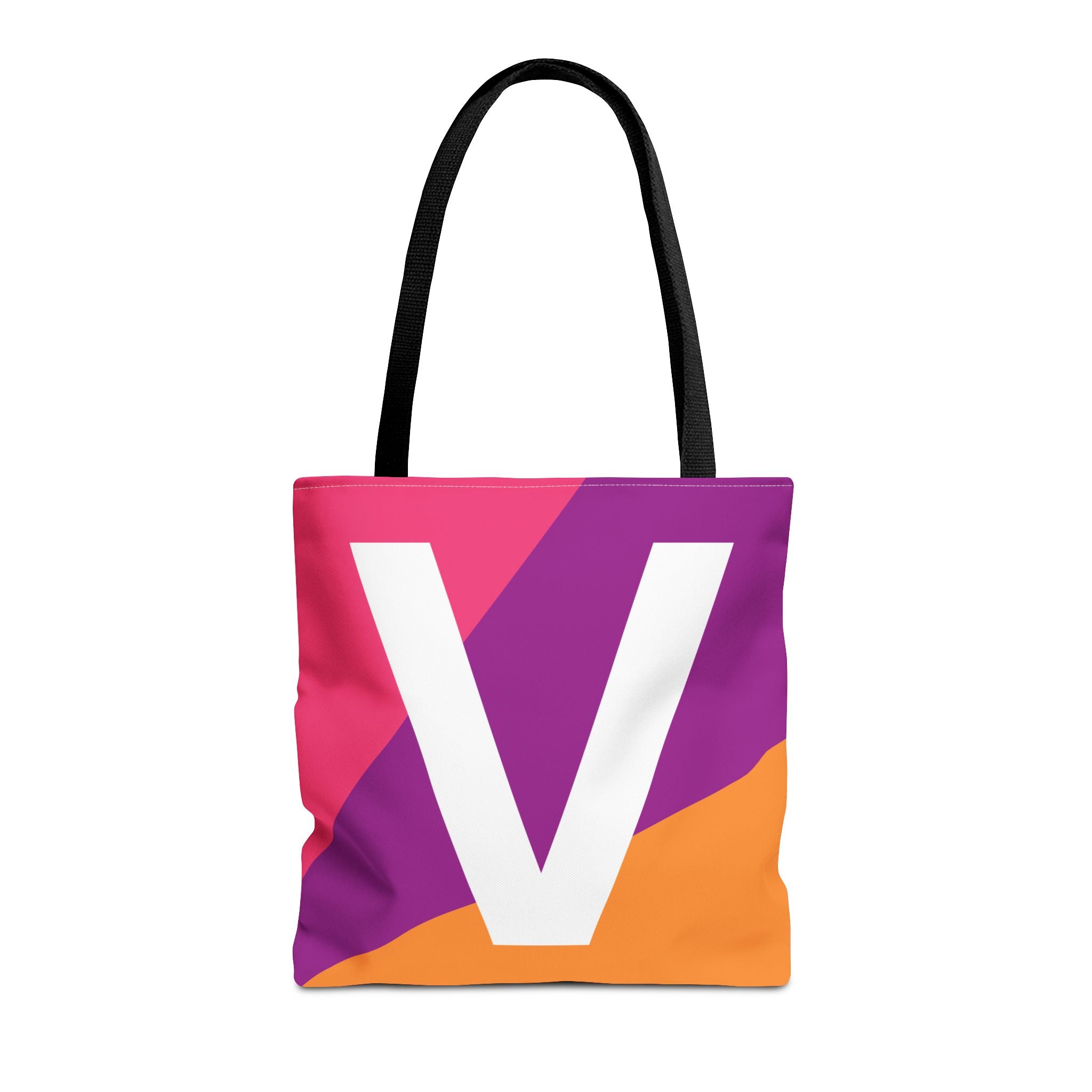 Monogram 'V' Colorblock Tote Bag — Personalized Initial V Shoulder Tote