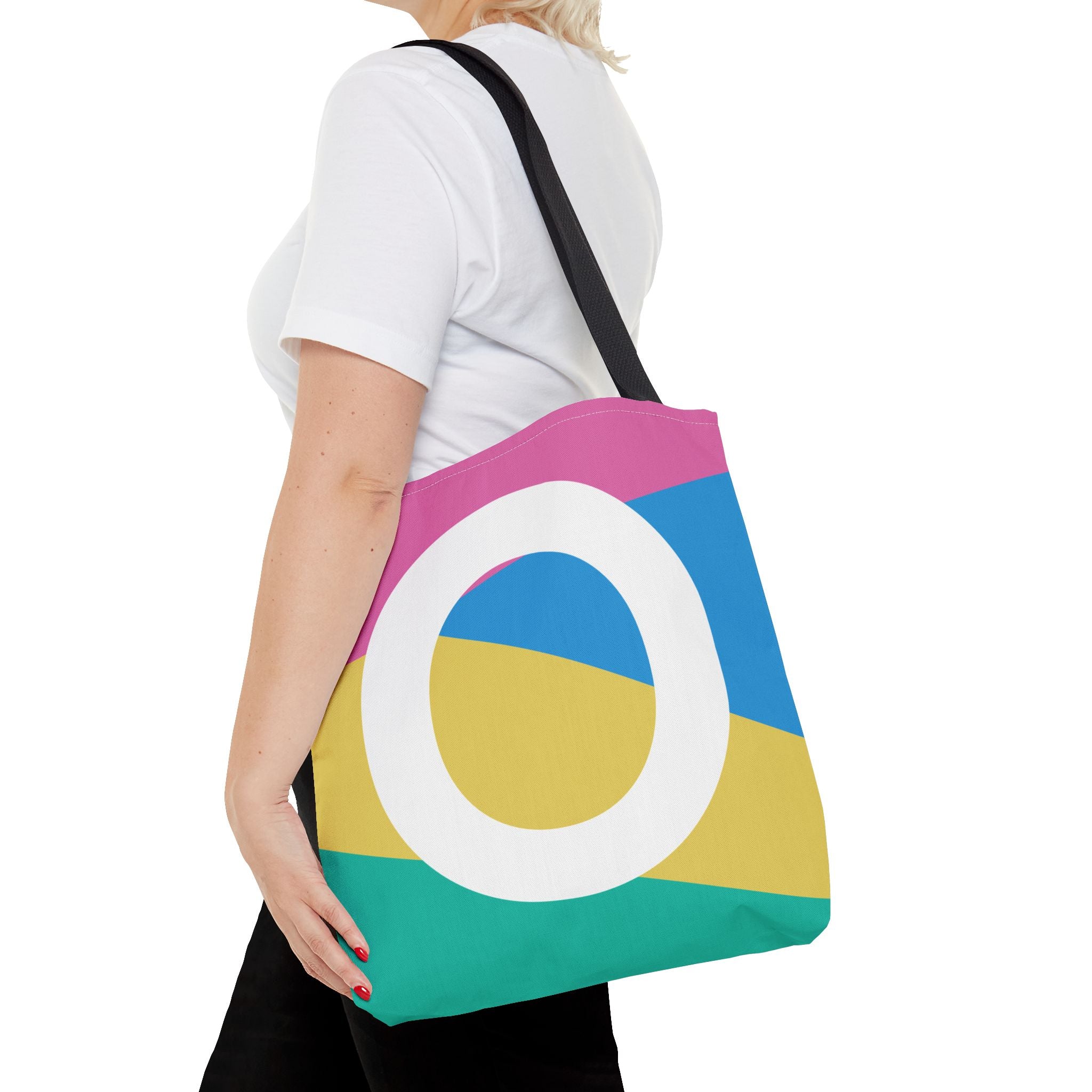 Monogram 'O' Colorblock Tote Bag — Personalized Initial O Shoulder Tote