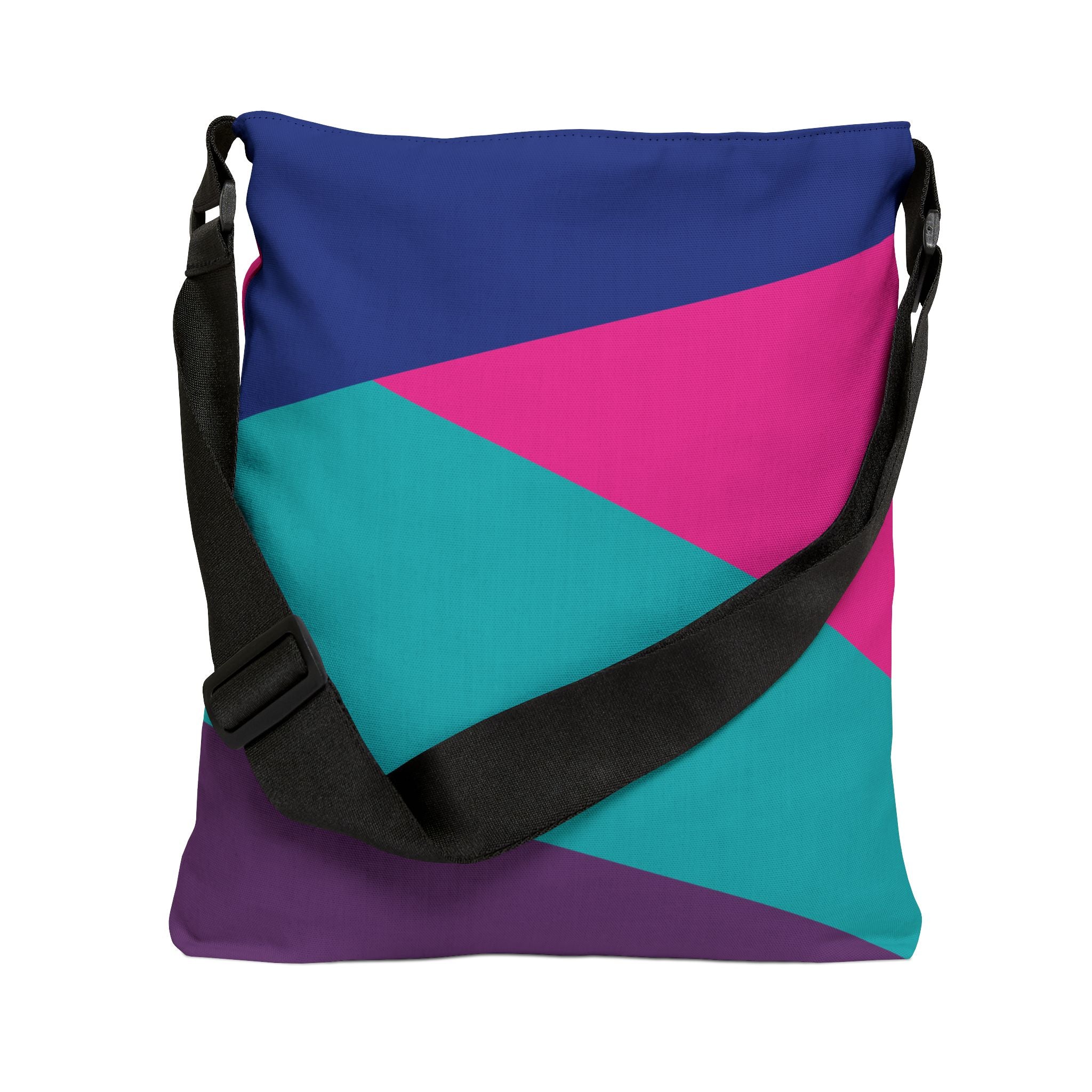 Colorblock Geometric Tote Bag — Adjustable Strap, Bright Abstract Pattern