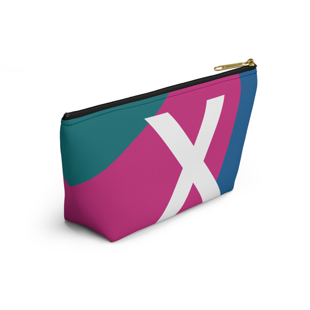 Initials Colorblock Accessory Pouch — Monogram X T-Bottom Cosmetic Bag