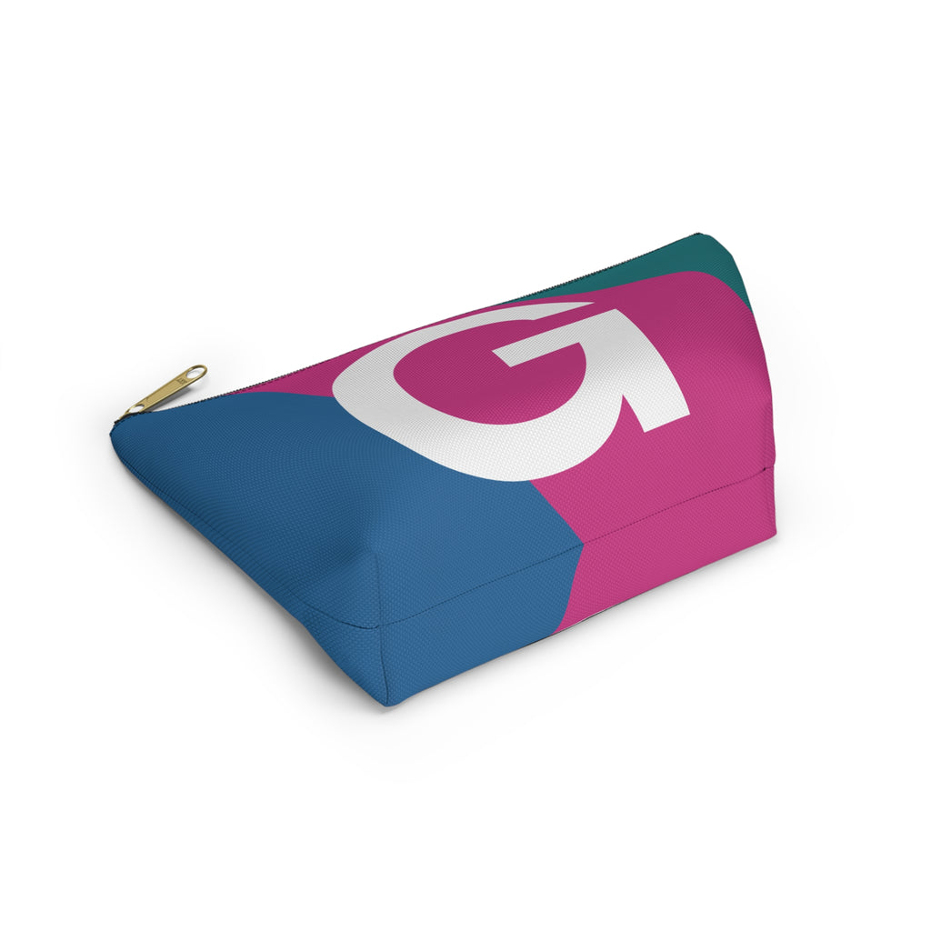 Initials Colorblock Accessory Pouch — Monogram G T-Bottom Cosmetic Bag