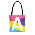 Monogram 'A' Colorblock Tote Bag — Personalized Initial A Shoulder Tote