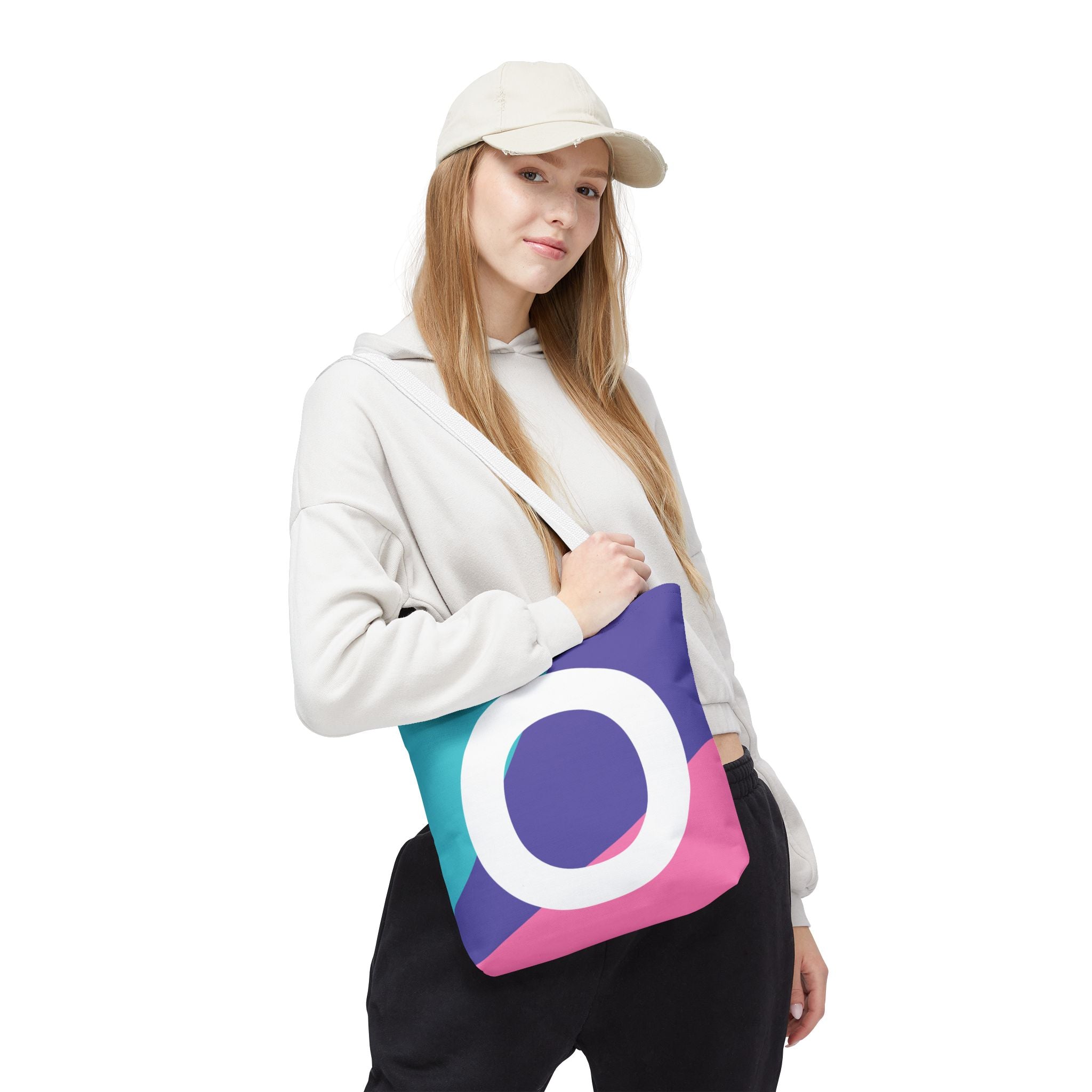 Monogram 'O' Colorblock Tote Bag — Personalized Initial O Shoulder Tote